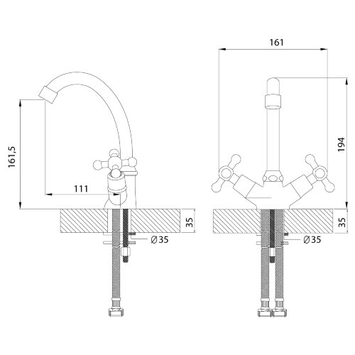 Смеситель Rossinka G02-62 для раковины
