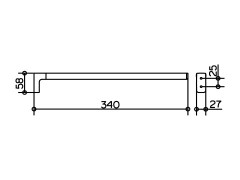 Полотенцедержатель Keuco Collection Moll 340 мм однорожковый, хром (12722010000)