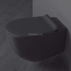 Унитаз подвесной Simas Vignoni &quot;Rimless&quot; 365х560х340 безободковый, с креплением F85, черный матовый 