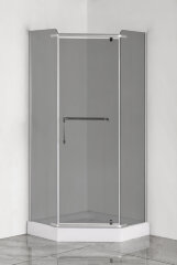 Душевое ограждение LORANTO 90х90х200 с низким поддоном 13см, серое закаленное стекло 6 мм, профиль сатин (CS-816S B 90 (GRAY))