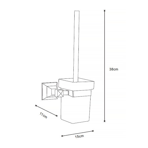 Ёрш подвесной AZARIO ALTRE со стеклянной колбой, черный матовый (AZ96013B)