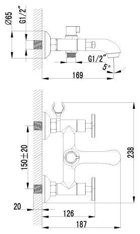 Смеситель для ванны Lemark Plus Trend LM1812C