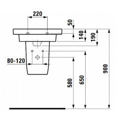 Полупьедестал Laufen MIMO 50см, цвет черный (8.1955.1.016.000.1)