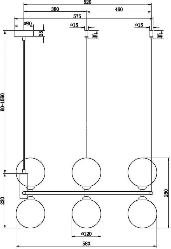 Подвесной светильник Maytoni MOD013PL-06BS1