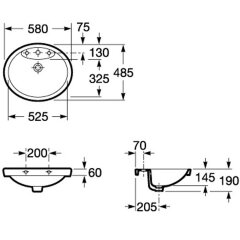 Roca DAMA SENSO Раковина 58х48 накладная