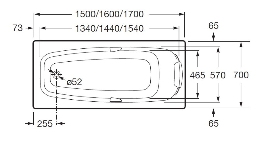 Roca SURESTE Акриловая прямоугольная ванна 170х70