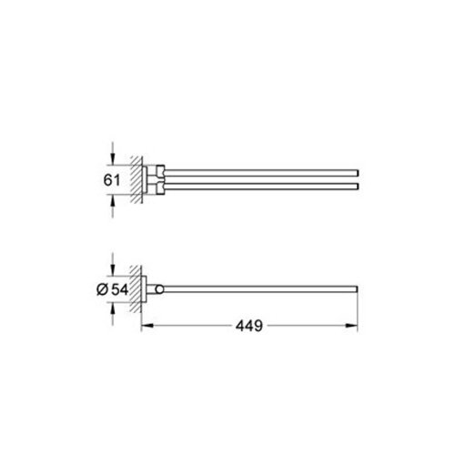 Полотенцедержатель Grohe Essentials поворотный Хром (40371001)