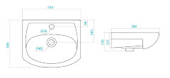 Раковина Santek &quot;Азов-45&quot;, белая (1.WH11.2.449)