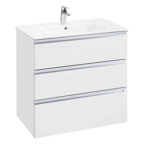 THE GAP Модуль д/раковины 800 мм, 3 ящика, белый глянец