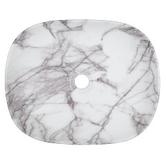Раковина-чаша Azario 465x375x115 накладная, овальная, светлый мрамор (AZ-2185-M819)