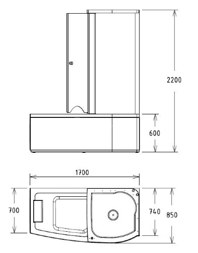 Акриловая ванна Gemy G8040 C R