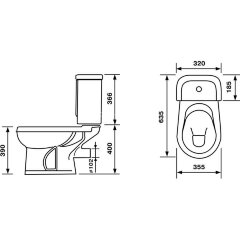 Унитаз-компакт Ирида Комфорт, горизонтальный выпуск, быстросъемное сиденье с микролифтом, белый (403