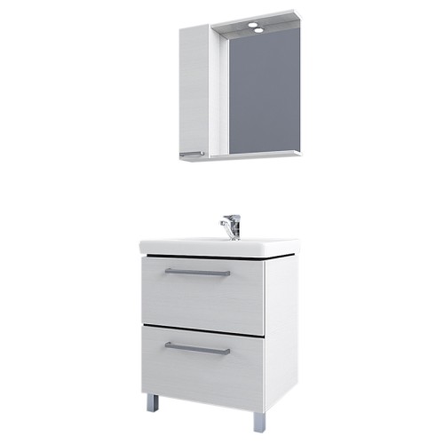 Зеркало-шкаф AQUATON РОНДА 60 с подсветкой, левый, дуб светлый (1A205102RSC2L)