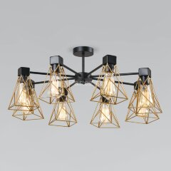 Потолочная люстра Eurosvet 70107/8 черный/латунь